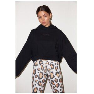 5/$100 SALE -  LNA Black Logo Crop Hoodie